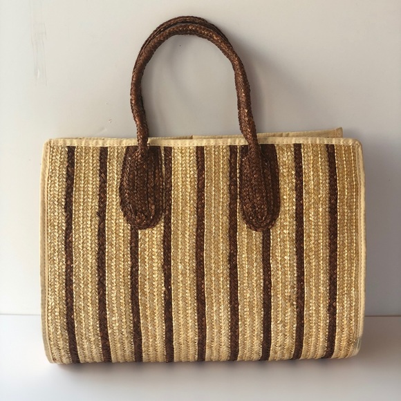 Vintage Style Large Straw Tote Bag - Picture 7 of 8